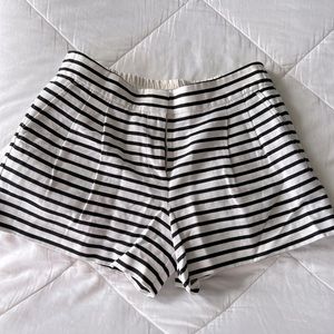 J Crew shorts black and white stripe NWOT